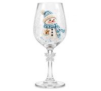 yiokeo Christmas Glasses Drinking, Christmas 3D Wine Glass Collection Gift Box Set with Snowflake Decor, Cocktail Compatible, Table Decor, for Wine, Cocktails, Holiday Party (Style F)