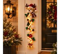 yiokeo Décoration de Noël Lumineuse à Suspendre, Décoration de Porte Noël Lumière Chaude, Père Noël Bonhomme de Neige Renne, Suspension Noël pour Porte Mur Fenêtre Cheminée (1PCS*B)