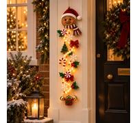 yiokeo Décoration de Noël Lumineuse à Suspendre, Décoration de Porte Noël Lumière Chaude, Père Noël Bonhomme de Neige Renne, Suspension Noël pour Porte Mur Fenêtre Cheminée (1PCS*C)