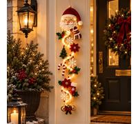 yiokeo Décoration de Noël Lumineuse à Suspendre, Décoration de Porte Noël Lumière Chaude, Père Noël Bonhomme de Neige Renne, Suspension Noël pour Porte Mur Fenêtre Cheminée (1PCS*A)