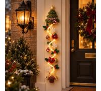 yiokeo Décoration de Noël Lumineuse à Suspendre, Décoration de Porte Noël Lumière Chaude, Père Noël Bonhomme de Neige Renne, Suspension Noël pour Porte Mur Fenêtre Cheminée (1PCS*D)