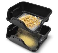 Yiomxhi Trim Tray avec Tamis à Pollen de 150 Microns, Plateau de Coupe Bac de Coupe Récolte Ergonomique pour Séchage des Gardin Fleurs Herbes Plantes, Noir
