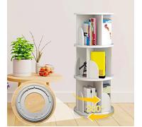 YIPEEMA. Bibliothèque rotative, petite étagère de rangement rotative à 360°, 3 niveaux, blanc, 40*40*97cm.