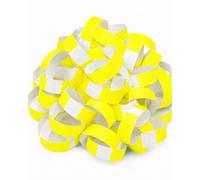 YIPFEN Bracelets en Papier Événementiels 100 Pièces Jaune Fluo, Adhésifs Imperméables et Durables pour Identification, Contrôle d'Accès Fêtes, Festivals, Soirées