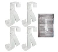 YIPFEN Crochet pour radiateur, Lot de 4 pièces, Serviette salle de bain, Seche serviette, Accrocher de manière flexible, Pour tous les radiateurs standard, Plastique blanc (2,5 x 9,5 x 6 cm) (Blanc)