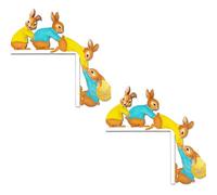 YIPFEN Décoration de Cadre de Porte Pâques - Lapin de Pâques en Bois - Décoration de Porte Double Face pour Pâques, Fenêtre, Cheminée, Réfrigérateur et Plus