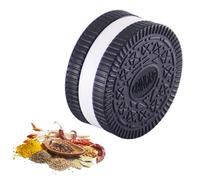 YIPFEN Grinder Crusher 4 pièces en alliage de zinc avec grattoir à pollen pour épices, herbes et aromates (Mini 5,5 x 2,5 cm, Noir et Blanc)