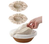 YIPFEN Lot de 2 toiles de boulanger ovales avec bord élastique pour banneton - Tissu en lin pour la cuisson du pain
