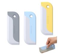 YIPFEN Lot de 3 raclettes de douche compactes en caoutchouc souple, nettoyeur pour parois de douche, vitres et miroirs, raclette salle de bain pour plan de travail, carreaux, fenêtres de voiture