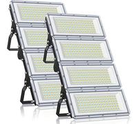 YIQIBRO Projecteur LED Extérieur 400W,40000LM 4 en 1 Spot Extérieur 2 Pièce | 6500K 85-265V Lampe LED avec Transformateur, IP67 Étanche Eclairage Exterieur pour Jardin Terrasse Garage Usine Stade Square