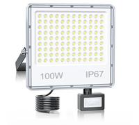 YIQIBRO Spot LED Extérieur Projecteur Detecteur de Mouvement 100W 10000LM 1 Pièces, 7000K IP67 Projecteur Exterieur Eclairage Lampe LED Exterieur Pour Patio, Terrasse