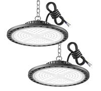 YIQIBRO UFO Projecteur LED Interieur 100W 2 Pièce - 10000LM Eclairage d Atelier avec Chaîne Métallique 11.8in, Driver, 6500K IP65 Plafonnier Lampe LED Atelier Industrielle pour Industriel Garage