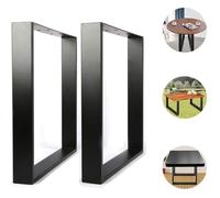 YIS 2pcs DIY Pieds de Table 60x72cm, Pied de Meuble en Métal Noir - Style Scandinave - (Protecteur de Sol et Accessoires de Montage)
