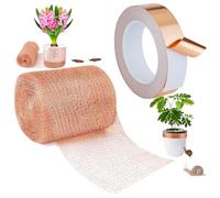 yisight Kit Anti-limaces, 12.7cm*6m Filet en Cuivre & 20mm x 10m Ruban Cuivré, Double Protection Contre Escargots, pour Protection du Jardin, prévention des Rongeurs et Insectes