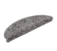 Yisssmeng 10 Tapis d'Escalier Auto-Adhésifs 56x17x3 cm Gris Demi-Rond | Protège-marches lavables en polypropylène gris avec adhésif double face pour isolation phonique dans l'escalier d'intérieur.