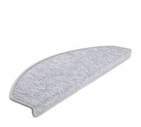 Yisssmeng 10 Tapis d'Escalier Demi-Rond 65x24x4cm Gris Clair en PP | Marchettes polypropylène avec adhésif double face pour protection et isolation phonique des marches de maison ou couloir.