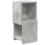 Yisssmeng Armoire d'angle gris béton - 25,5 x 25 x 55 cm - En bois - Étagère d'angle moderne avec 2 étagères pour salon, étagère sur pied peu encombrante - Aspect béton - Pour décoration et petits