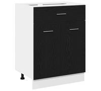 Yisssmeng Armoire de cuisine moderne - Aspect chêne noir - 60 x 46 x 81,5 cm - En bois robuste - Avec tiroir et étagère à planches - Pour salle à manger, cuisine, couloir
