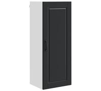 Yisssmeng Armoire de cuisine noire - 40 x 31 x 100 cm - En matériau dérivé du bois - Armoire suspendue moderne avec 3 étagères et porte robuste - Buffet peu encombrant - Pour cuisine, couloir, salon