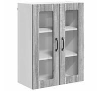 Yisssmeng Armoire de cuisine Sonoma - Gris - 60 x 31 x 80 cm - En matériau dérivé du bois - Buffet moderne avec portes coulissantes et grand espace de rangement - Robuste et durable - Pour cuisine