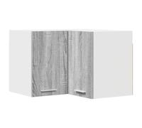 Yisssmeng Armoire de cuisine suspendue, armoire d'angle en Sonoma gris et blanc, armoire de cuisine moderne en bois composite, armoire murale de rangement de 57 x 57 x 40 cm