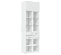 Yisssmeng Armoire de Rangement Haute 2 Pièces Blanc 70x42,5x225 cm