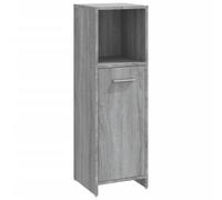 Yisssmeng Armoire de salle de bain 30 x 30 x 95 cm avec porte et 3 compartiments - Armoire haute étroite en bois - Meuble de salle de bain pour pièces compactes - Design gris sonoma