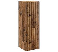 Yisssmeng Armoire de salle de bain murale - Armoire suspendue étroite aspect bois vieilli - Armoire murale peu encombrante avec porte et compartiments pour salle de bain - 33 x 34,5 x 100 cm