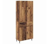 Yisssmeng Armoire Haute 2 Pcs Buffet Bois Ancien et Verre 69,5x34x180 cm