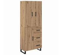 Yisssmeng Armoire Haute 2 pcs Chêne Artisanal 69,5x34x180 cm Meuble Salon