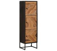 Yisssmeng Armoire haute en bois vieilli 35 x 30 x 120 cm | Armoire d'appoint étroite avec 3 portes et espace de rangement pour salon, couloir et salle de bain dans un style rustique