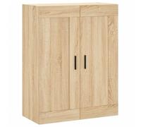 Yisssmeng Armoire murale en chêne Sonoma 69,5 x 34 x 90 cm, armoire suspendue en bois avec 2 portes et 3 compartiments pour salon et chambre à coucher, montage mural, buffet