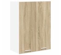 Yisssmeng Armoire suspendue en chêne Sonoma - 60 x 31 x 80 cm - Armoire de cuisine moderne multifonction avec 2 portes - En bois robuste - Pour cuisine, couloir, salon