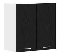 Yisssmeng Armoire suspendue Lyon - Meuble de cuisine - Aspect chêne noir - Armoire murale moderne en bois - Étagère de cuisine à montage mural - 60 x 31 x 60 cm