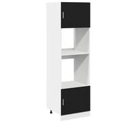 Yisssmeng Armoire suspendue - Noir - Chêne - 60 x 57 x 207 cm - 3 étagères - Pour cuisine, couloir, salon, buffet