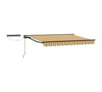 Yisssmeng Auvent électrique extensible - 2,5 x 2 m - Bras articulé - Avec télécommande et manivelle - Demi-cassette - Ombrage pour terrasse et jardin - Anthracite gris jaune