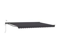 Yisssmeng Auvent électrique rétractable - 4 x 2 m - Anthracite - Bras articulé - Avec télécommande et manivelle - Demi-cassette - En polyester - Pour terrasse et jardin - Montage mural
