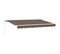Yisssmeng Auvent extensible taupe 450 x 350 cm - Bras articulé avec manivelle - Protection solaire manuelle pour terrasse et jardin - Cadre robuste en aluminium et tissu polyester durable