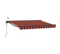 Yisssmeng Auvent motorisé - 3,5 x 2 m - Bras articulé - Avec télécommande et manivelle - Semi-cassette - En polyester - Pour terrasse et balcon - Cadre en aluminium - Anthracite