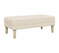 Yisssmeng Banc rembourré aspect lin - 113 x 57 x 39 cm - Banc moderne avec pieds en bois - 2 places - Ottoman en tissu - Pour salon et chambre à coucher