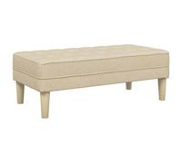 Yisssmeng Banc rembourré avec coussin crème 113 x 57 x 39 cm - Banc élégant en tissu et contreplaqué - Banc lit moderne et ottoman pour salon, chambre à coucher et couloir