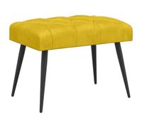 Yisssmeng Banc rembourré en velours avec piqûre boutonnée et pieds en métal, banc de lit rembourré, petit banc à chaussures pour couloir, chambre à coucher et coiffeuse Jaune 60 x 40 x 45 cm
