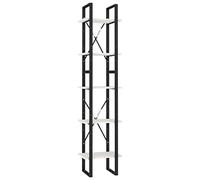 Yisssmeng Bibliothèque blanche 40 x 30 x 175 cm - En bois massif de pin et métal - Étagère haute moderne en bois avec 5 compartiments pour salon, bureau et couloir