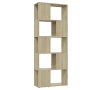 Yisssmeng Bibliothèque - Séparateur de pièce - Chêne Sonoma - 60 x 24 x 155 cm - Étagère ouverte sur pied en bois pour salon, bureau et couloir - Étagère moderne et décorative