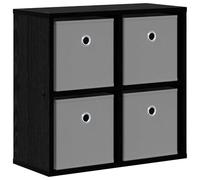 Yisssmeng Buffet à 4 tiroirs, commode à tiroirs aspect chêne noir, 49,5 x 22 x 47 cm, espace de rangement compact pour salon, couloir, design moderne en bois