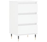 Yisssmeng Buffet Blanc 40x35x70 cm Meuble Rangement 3 Tiroirs Métal | Commode compacte élégante à 3 coulisses, idéale pour optimiser le rangement dans votre salon, entrée ou chambre.