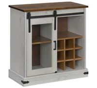Yisssmeng Buffet Bois Massif Pin Porte Coulissante Blanc 80x40x80 cm