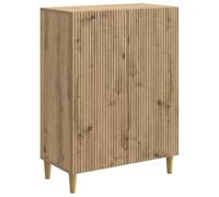 Yisssmeng Buffet Chêne Artisanal 66x34,5x90 cm Bois d'Ingénierie | Meuble bas compact style vintage pour salon et salle à manger, portes battantes 90° et structure robuste 60 kg.