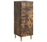 Yisssmeng Buffet Chêne Fumé 33x34,5x90 cm Meuble de Rangement Bois | Buffet d'appoint compact pour salon et séjour avec porte pivotante 90° et pieds vintage élégants en bois d'ingénierie.