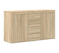 Yisssmeng Buffet Chêne Sonoma 120x36x69 cm Meuble de Rangement Salon | Commode élégante avec 4 tiroirs et 2 portes pour organiser vaisselle et affaires dans la salle à manger ou le séjour.